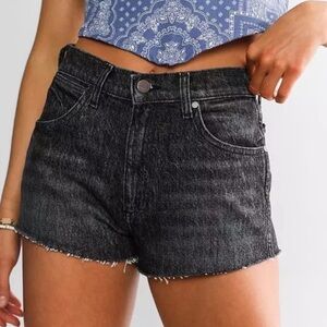 NWT Wrangler Festival High Waisted Cutoff Denim Shorts In Granite